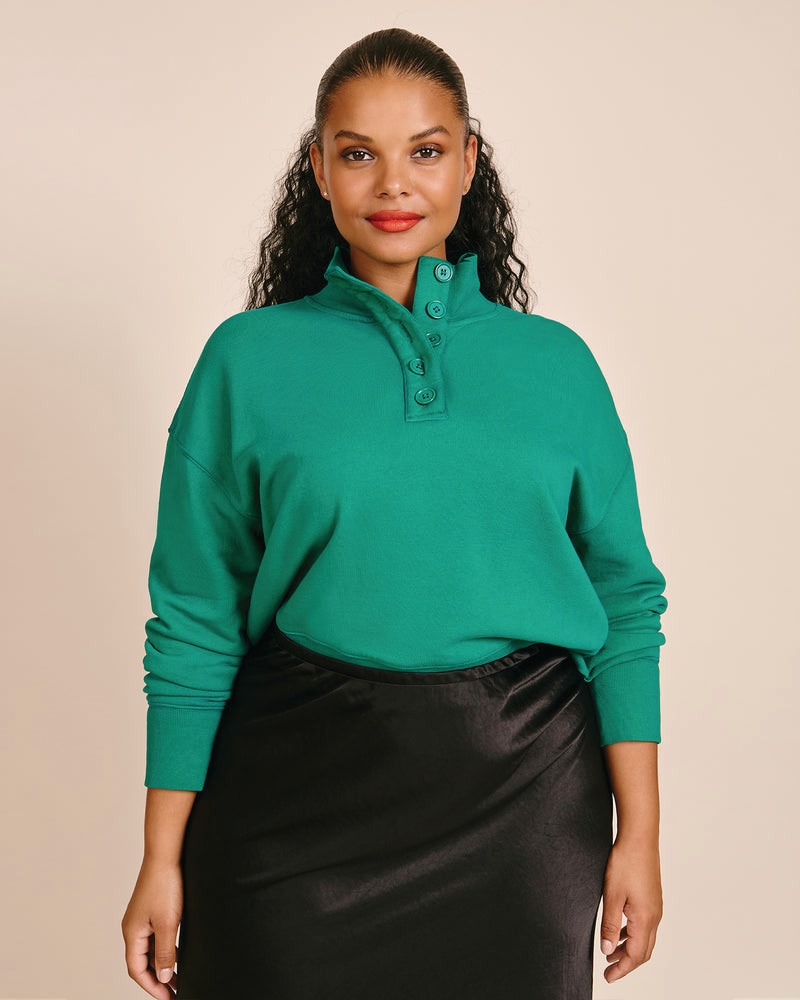 Plus size model wearing Aria Pullover by 11 Honoré Collection | Dia&Co | dia_product_style_image_id:199757